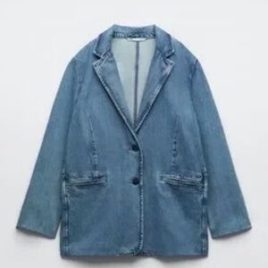 Zara Kids Blue Denim Blazer